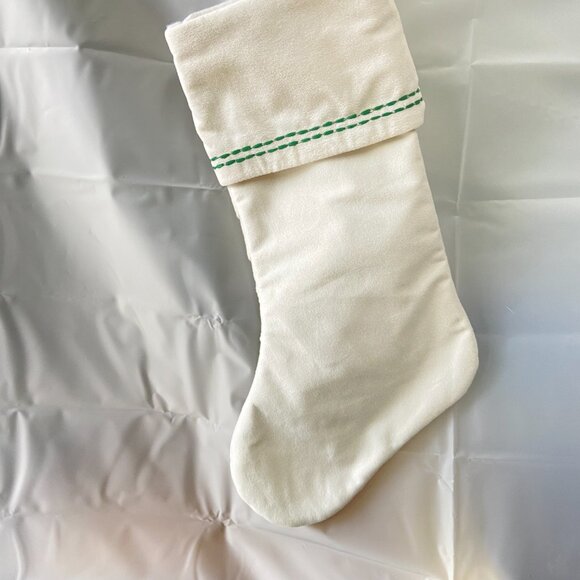 White Christmas Stocking Embroidered Tree with Shiny Beads Ornaments - Picture 10 of 11